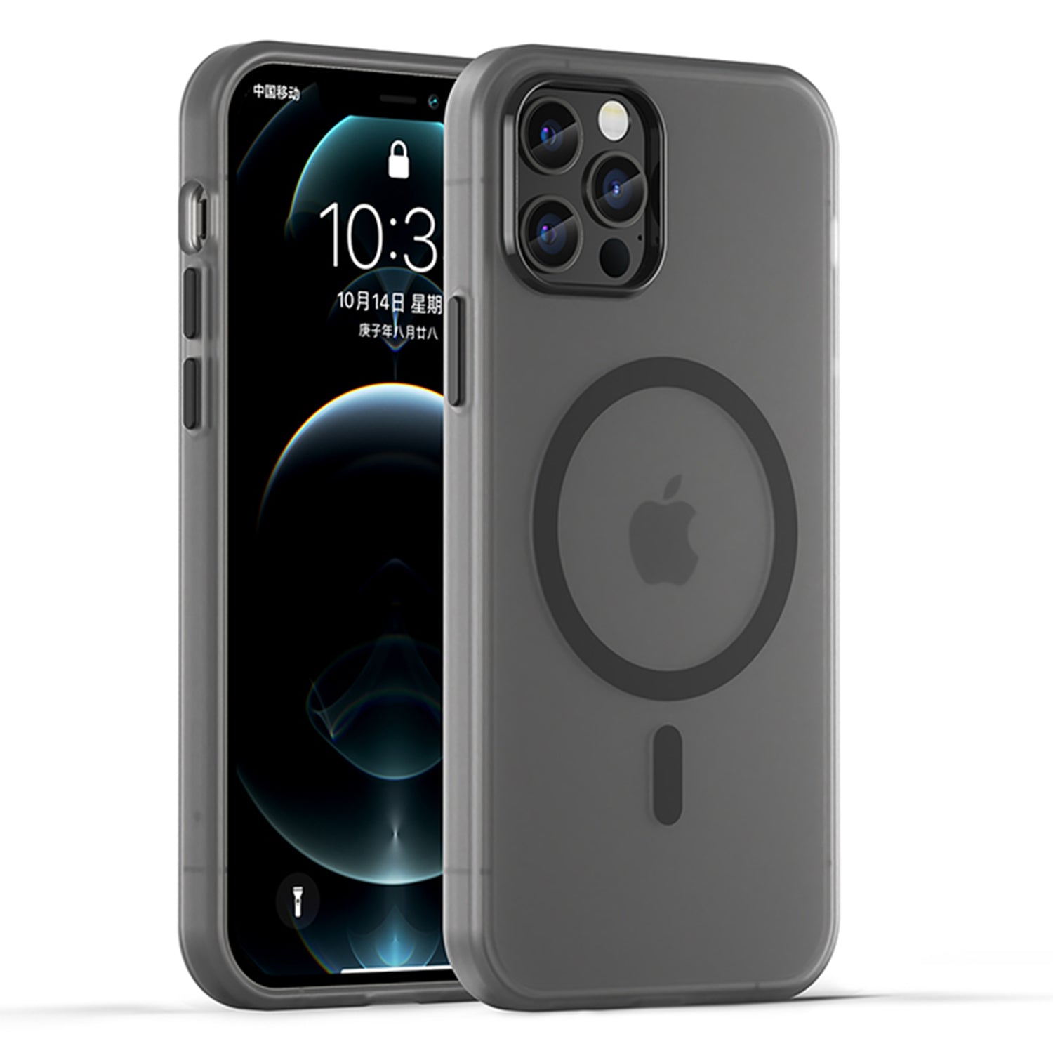 For iPhone 12 Pro 6.1 inch / 12 6.1 inch Translucent Matte Cover TPU + PC Phone Case Compatible with MagSafe - Black For iPhone 12 Pro 6.1 inch / 12 6.1 inch Translucent Matte Cover TPU + PC Phone Case Compatible with MagSafe - Black